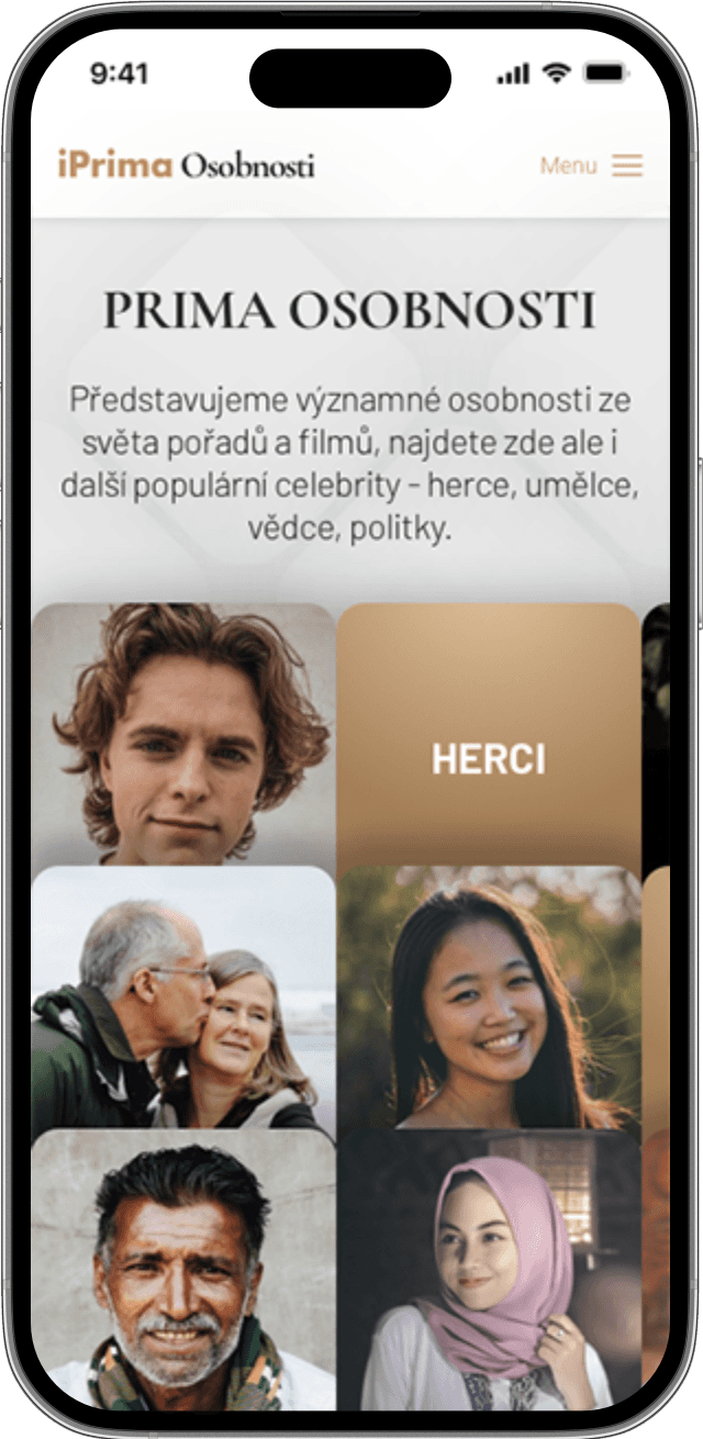 iPrima personalities directory on mobile