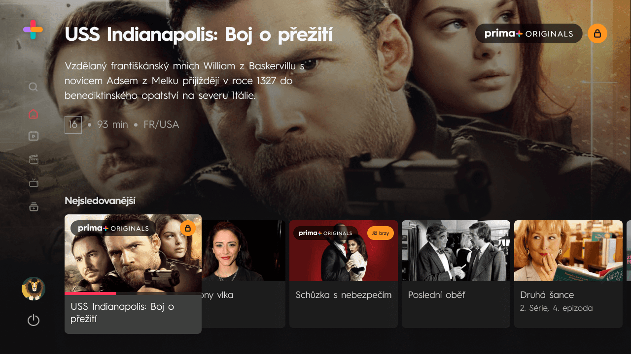 Prima+ TV interface concept